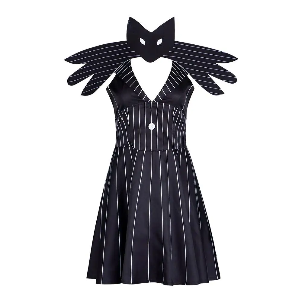 زي أداء مرحلة الهالوين هيكل عظمي جا كوسبلاي دكتور سيسا ليلة رعب S ملابس نسائية تقليدية عرقية #5