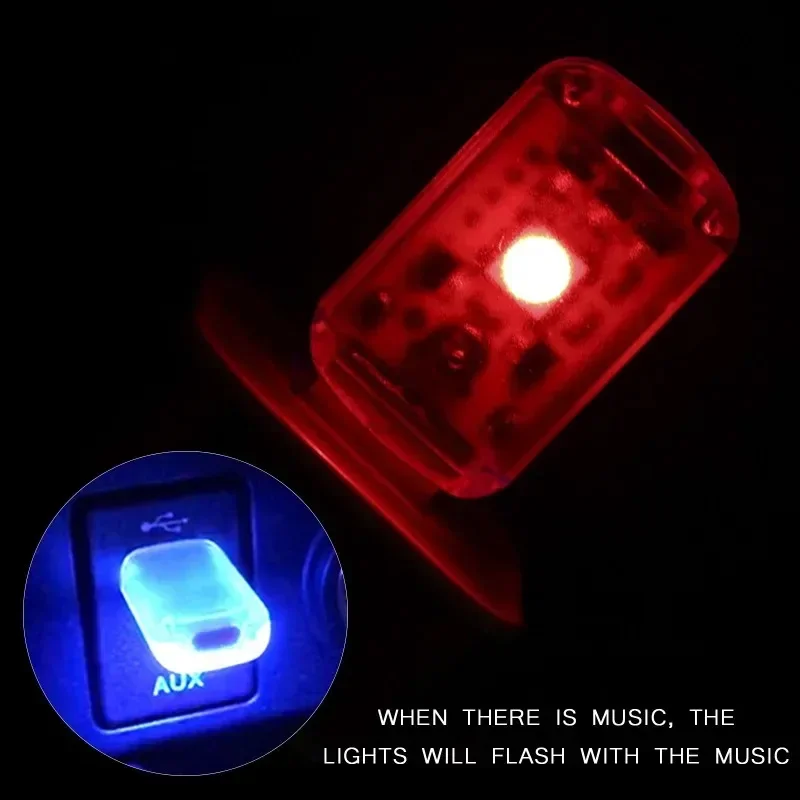 

5V Car LED Atmosphere Light Touch Sound Control Decorative Light USB Magic Stage Effect Light Cigarette Lighter