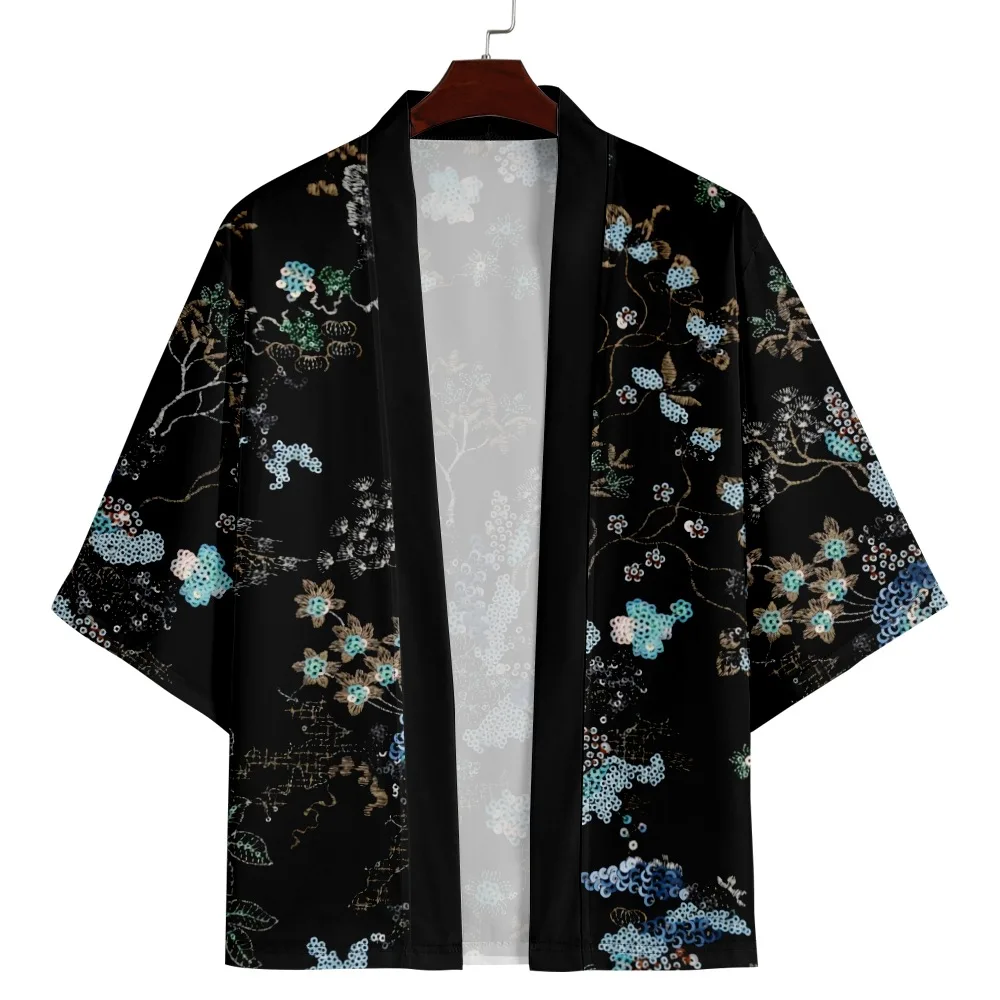 زهرة طباعة ثوب الكيمونو الياباني 2025 الصيف شاطئ يوكاتا قميص الصيف معطف غير رسمي المرأة سترة Haori القمم #2
