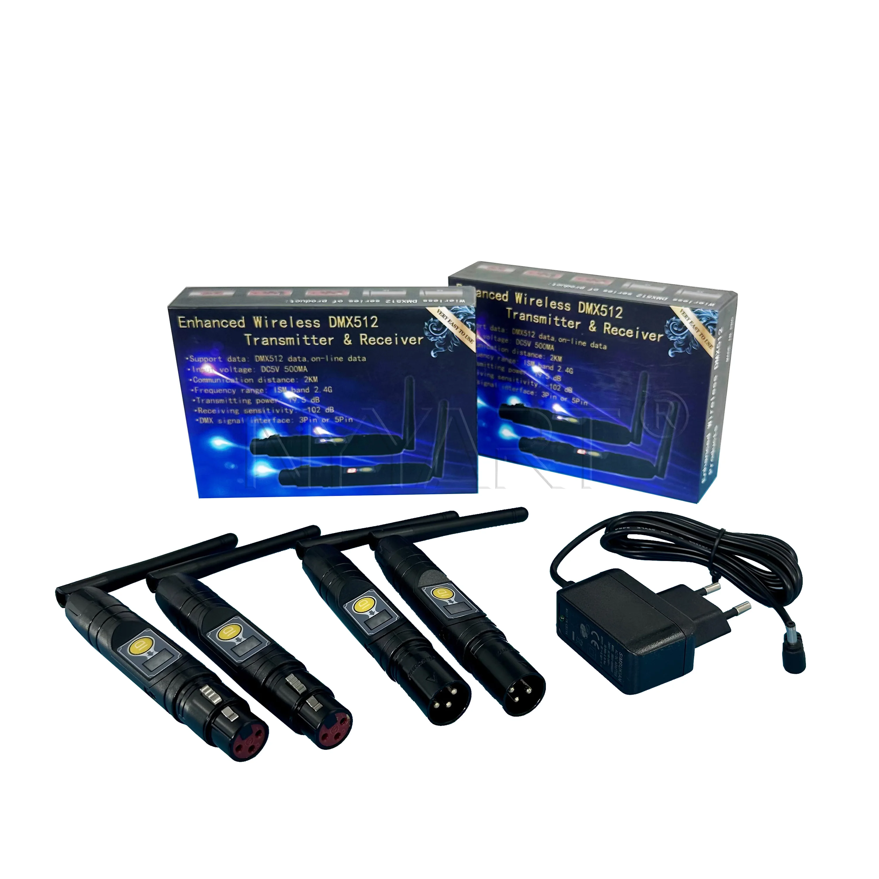 7/16Bit 2.4G Wireless DMX512 Signal Transmitter Receiver for Stage Lighting RGBW LED Receptor 3-Pin XLR Connector for DJ Lights