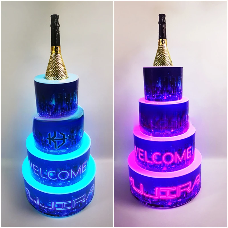 Night club Bar Lounge  Display Racks VIP bottle presenter led service cake bottle presenter bottle glorifier