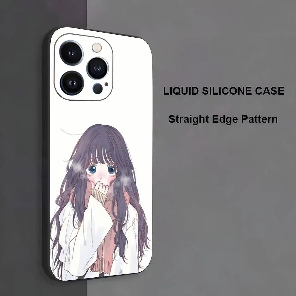 حافظة هاتف K-Kaoru Hana Wa Rin To Saku لهاتف iPhone 17,16,15,14,13,12,11,Pro Max,XS,X,XR,SE,Mini,8,7,غطاء أسود من السيليكون الناعم