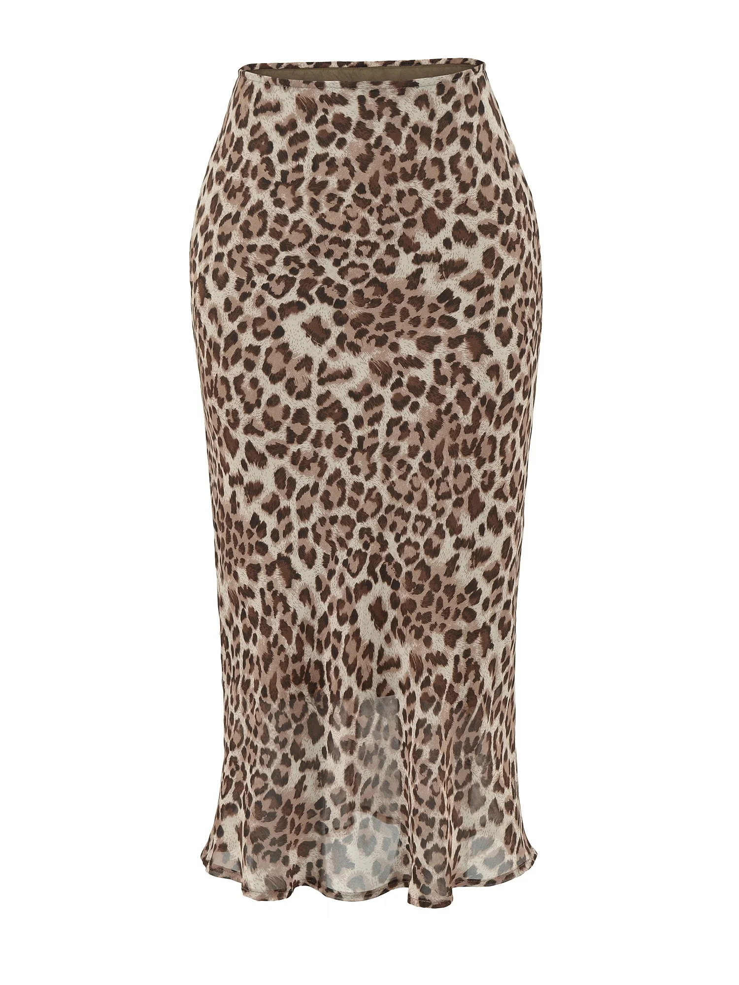 American Retro Slimming High Waist Beautiful Leopard Print Half Skirt Women Sexy Long Wrap around Skirt Summer 2026 Polyester