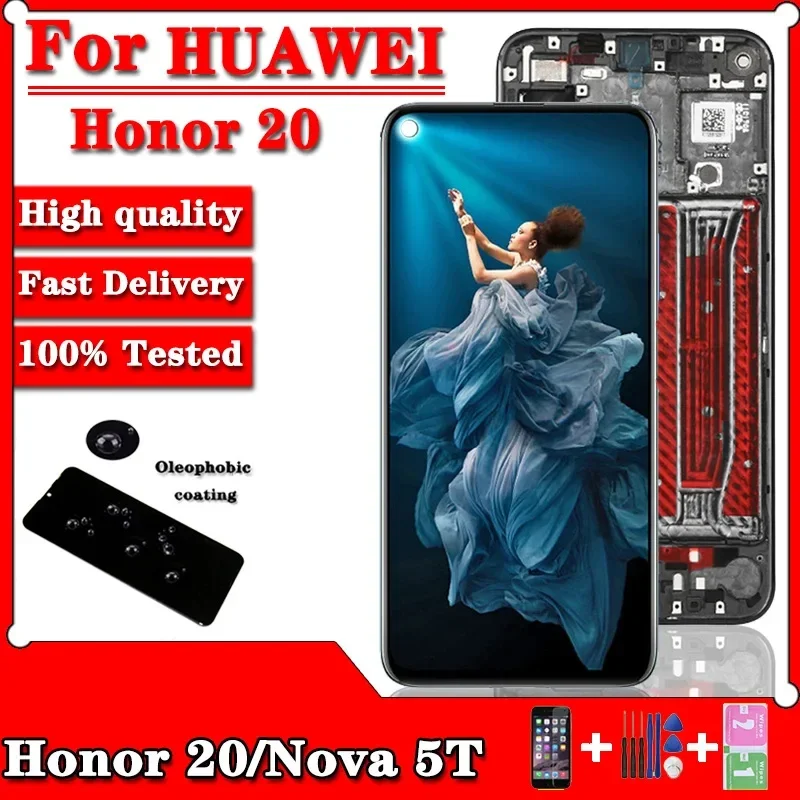 

6.26"New For Huawei Honor 20 LCD Display Touch Screen Digitizer For Huawei YAL-L21 YAL-L61A Nova 5T LCD Replacement Parts