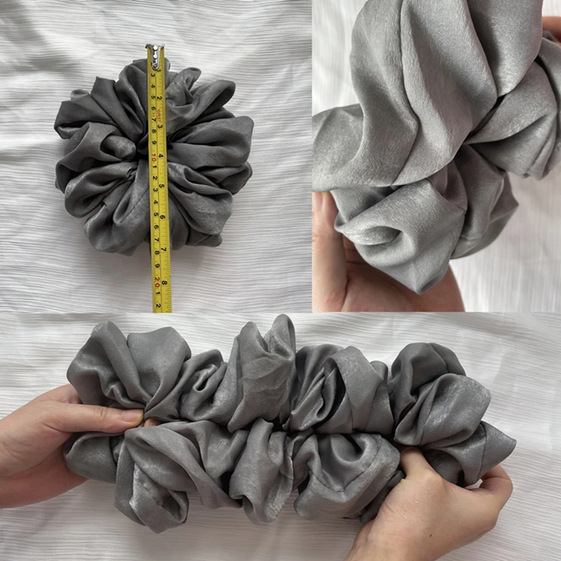 Scrunchies di velluto oversize fascette per capelli accessori Hijab Scrunchie fasce elastiche per capelli di colore solido per donne musulmane