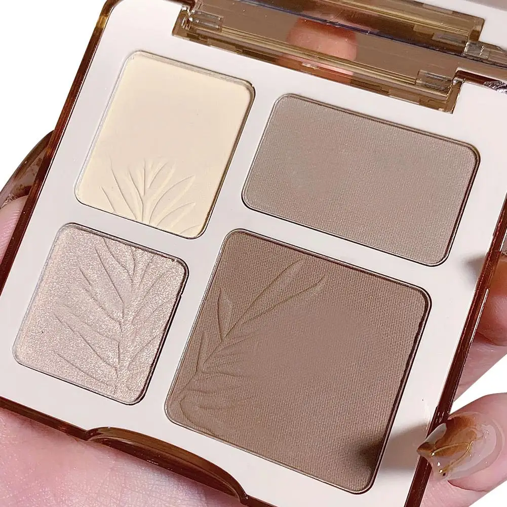 Surligneur bronzant pour le visage, palette d'ombrage de contour, cosmétiques multifonctions, poudre éclaircissante, 4 couleurs, F5K0, 256