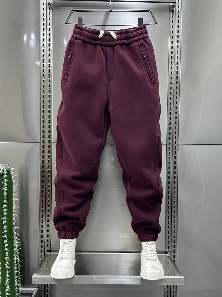 

Высококачественные красные спортивные брюки-джоггеры для мужчин, легкие, свободного кроя, на молнии, осенне-зимние