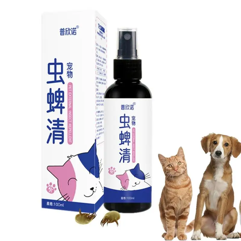 Pet Dog Cat Anti Flea Drops 100ml Insectcide Flea Lice Insect Remover Spray Flea And Tick Concentrate Formula Pet Flea Remover