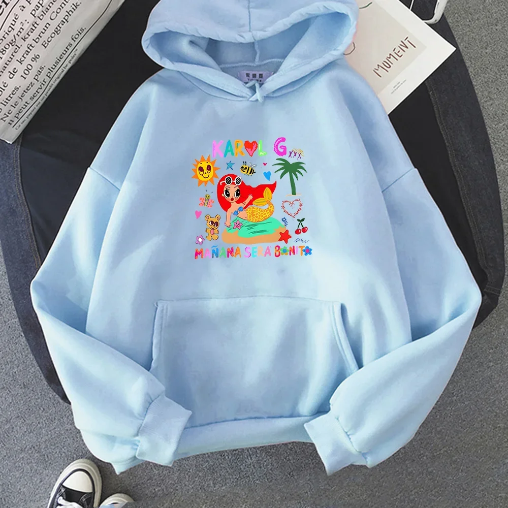 Karoll GG Basic Hoodies Men Kawaii Graphic Sweatshirts New Loose Solid Casual Oversized O-Neck Female Tops Winter Clothes Women images - 6