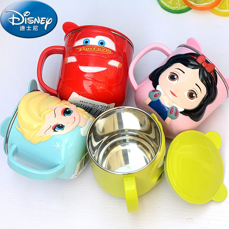 Disney Cups Princess Frozen Elsa Anna Milk Cup 3D Cartoon Mickey Minnie Stainless Steel Cup Kids Cup Mickey Mug Christmas Gift view 3