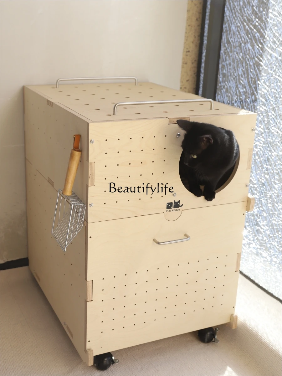 Large Litter Box Cat Litter Box Custom Top-in Deodorant Semi-Closed Splash-Proof Toilet Cabinet