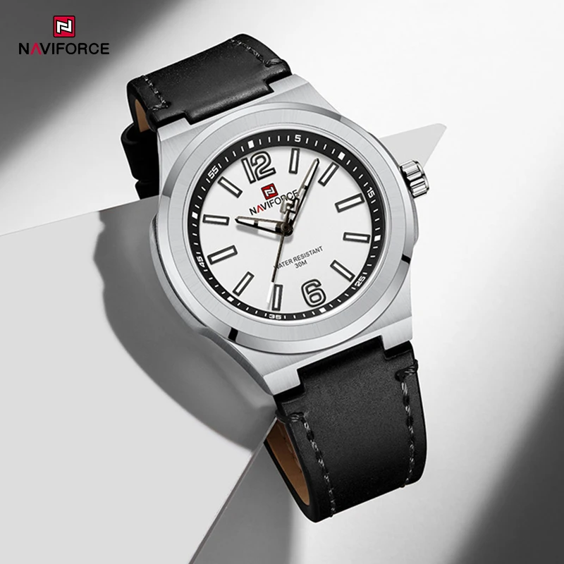 NAVIFORCE montres en cuir à Quartz originales pour homme horloges sport étanche avec mouvement Seiko montre-bracelet homme pour horloge cadeaux