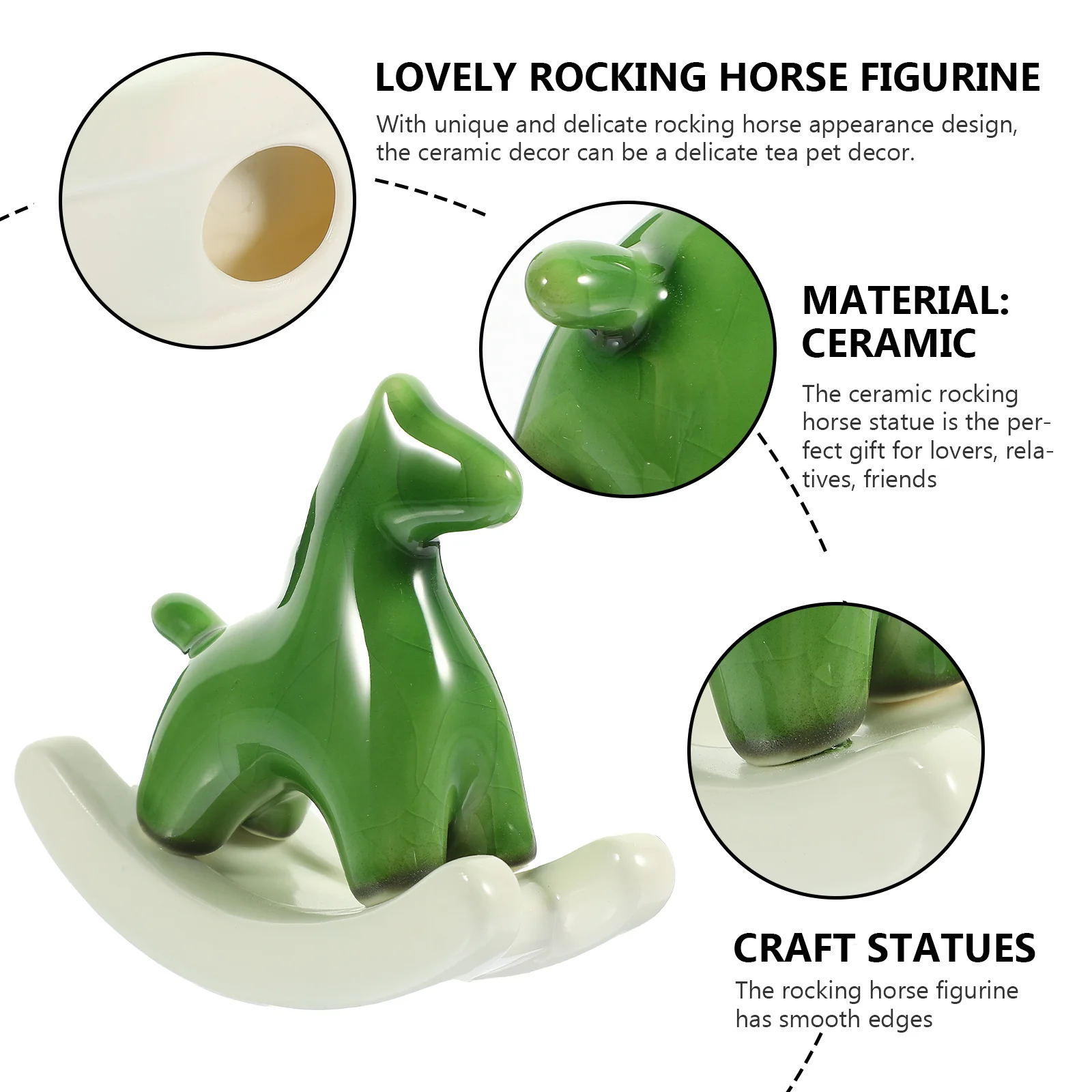 

Ornament Ceramic Animal Figurine Horse Sculptures Home Decor Statue for Ornaments Small