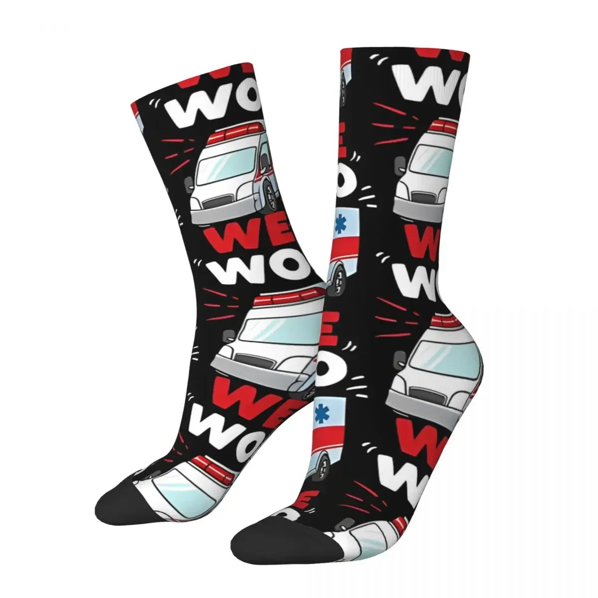 Wee Woo Ambulance Emergency Medic Socks Fashion Stockings Winter Non Slip Men Socks Warm Graphic Running Sports Socks