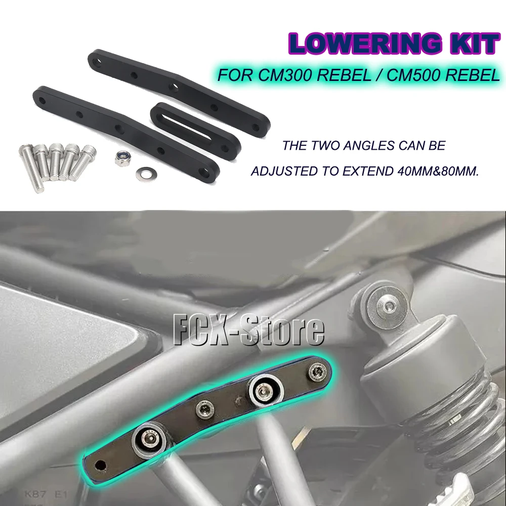 Motorcycles Accessories Passenger Footrests Supports Footpeg Rear Pedal Lowering Kit For Honda CM300 CM500 Rebel CM 300 CM 500