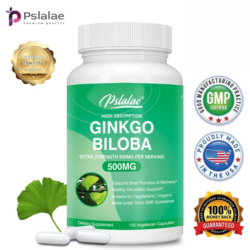 

Ginkgo Biloba 500 Mg Extra Strength - Enhance Mental Alertness, Improve Focus and Attention, and Promote Brain Health
