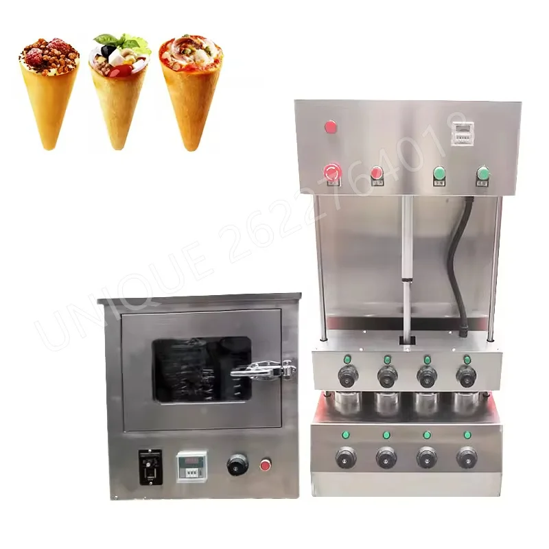 

220/110v Commercial Pizza Cone Machine Automatic 2-4 Cones Spiral Rotary Pizza Cone Oven Warmer Showcase