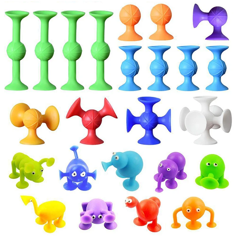 Soft Silicone Sucker Popular Dart Toy DIY Animal/Human Silicone Sucker Model Assembly Decompression Dart Throwing Games For Kids