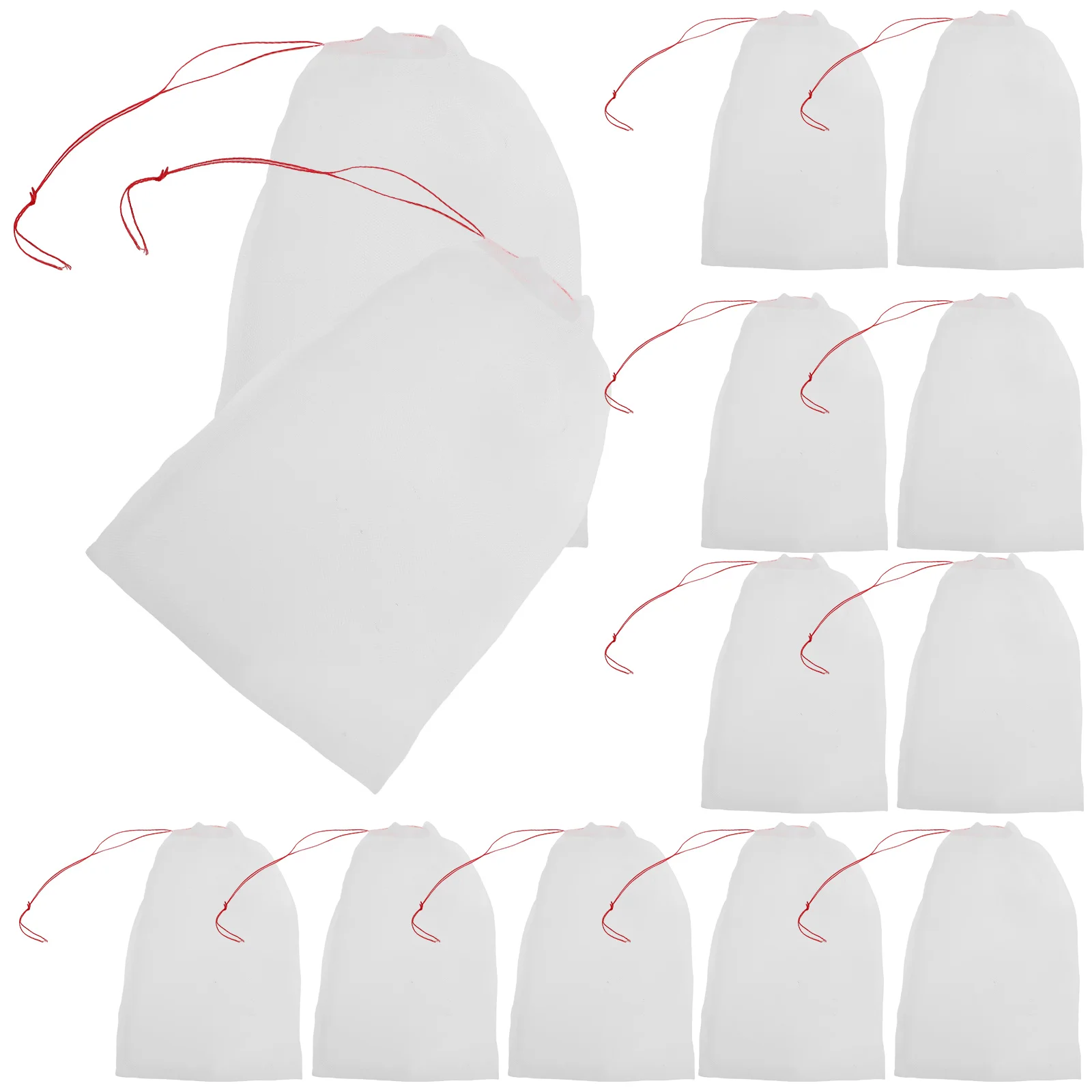 

50Pcs Fruit Trees Protection Bags Nylon Insect Netting Drawstring Mesh Bags For Fruits And Vegetables