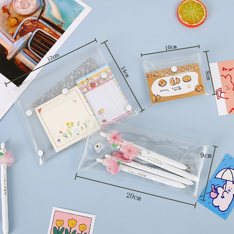 1PC Different Sie Portable Transparent Cosmetic Bag Waterproof PVC Pencil Toiletry Organizer Stationery Storage Bag Makeup Brush