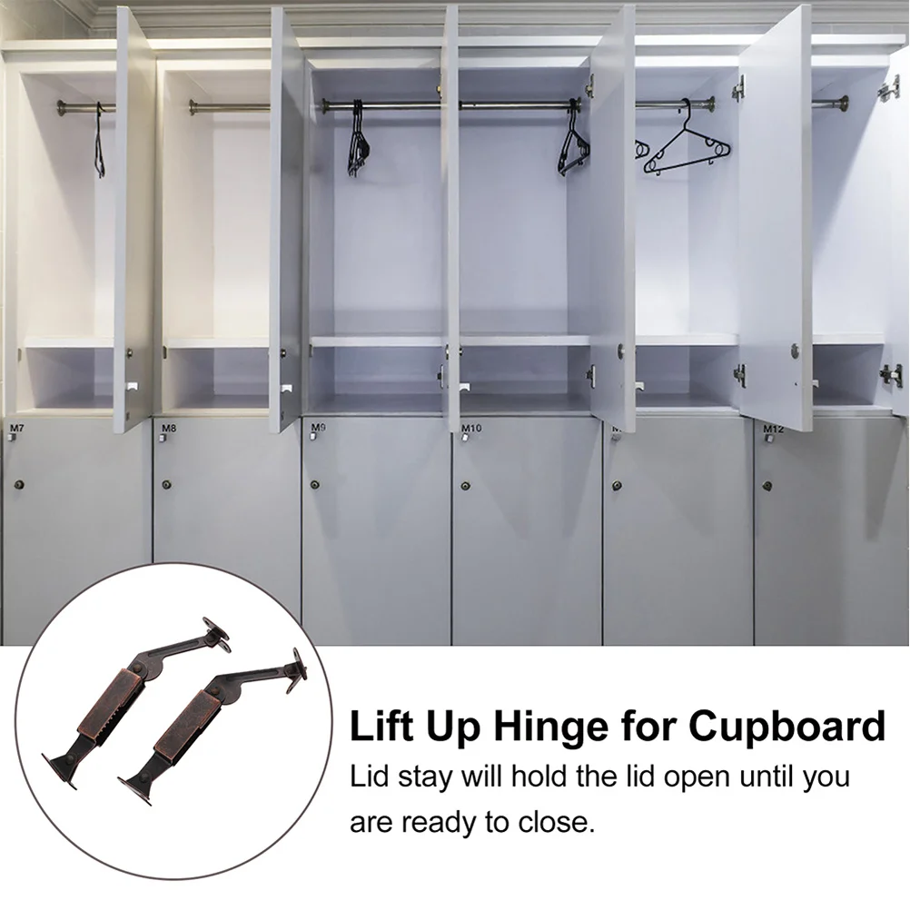 

4pcs Heavy Duty Iron Lid Support Hinges for Cabinet Chest Box Luggage Safety Strong Metal Structure Toy Box Hardware