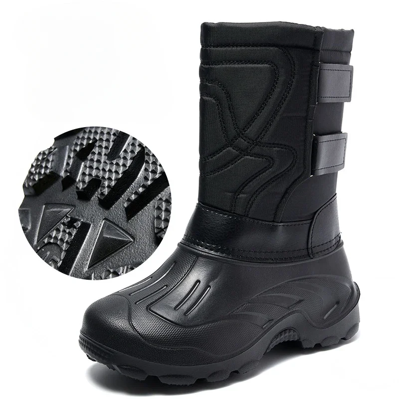 Botas De tobillo Botas 2024 plataforma Botas De lluvia EVA Hombre Botas De nieve cálidas De felpa zapatos De algodón impermeables para Hombre Botas De Trabajo Hombre