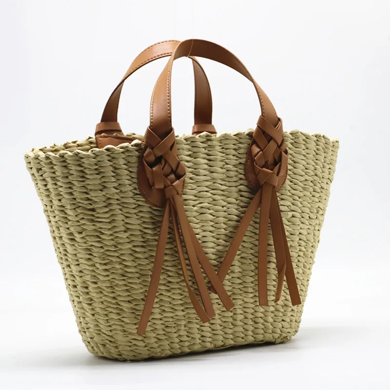 Summer Bag Large Capacity Tote Designer Wicker Woven Women Handbags Summer Beach Bali Straw Bag Lady Travel Big Basket Purse