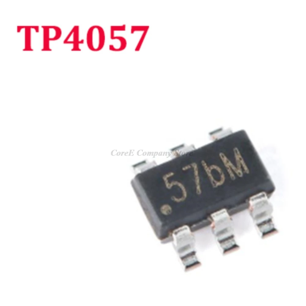 10/20/50/100pcs TP4057 57bM SOT-23-6 SOT23 500mA Battery Power Management Chip IC Controller New Original