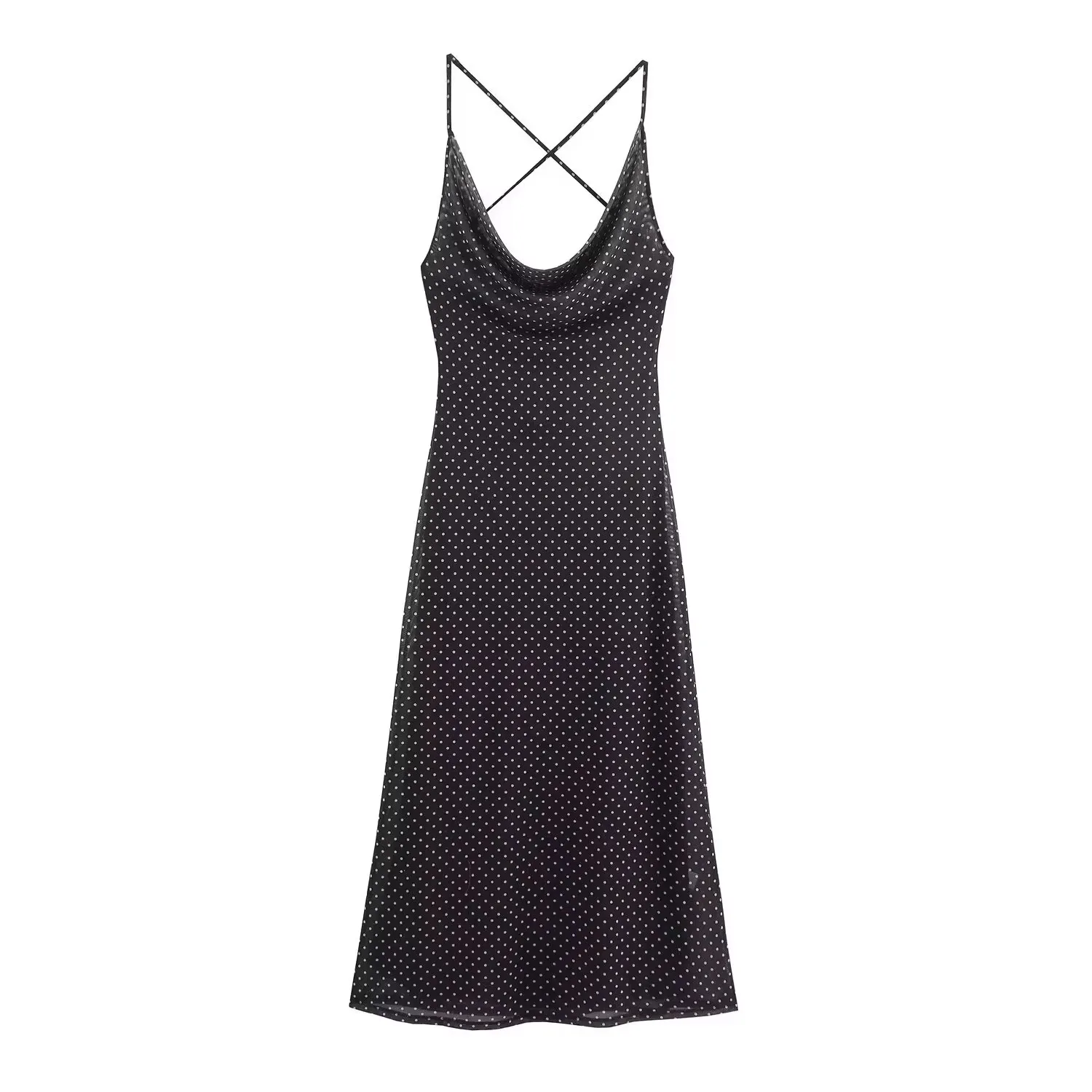 

Sexy Faionable Bal Long Svel Gown with Hanging Pleated Collar Polyester Fiber High Waist A-Line Midi Dr
