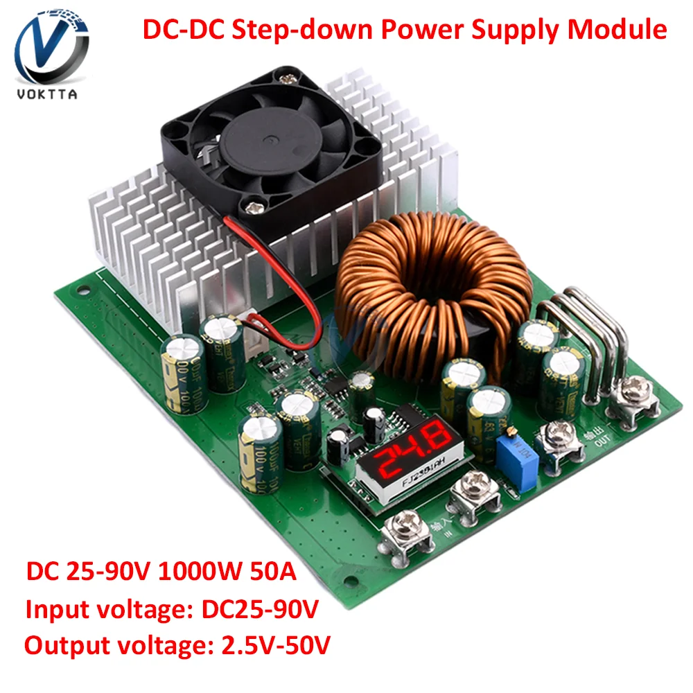 DC-DC modulo di alimentazione Step-down DC 25-90V 1000W 50A tensione costante convertitore Buck a corrente costante regolatore di tensione di potenza