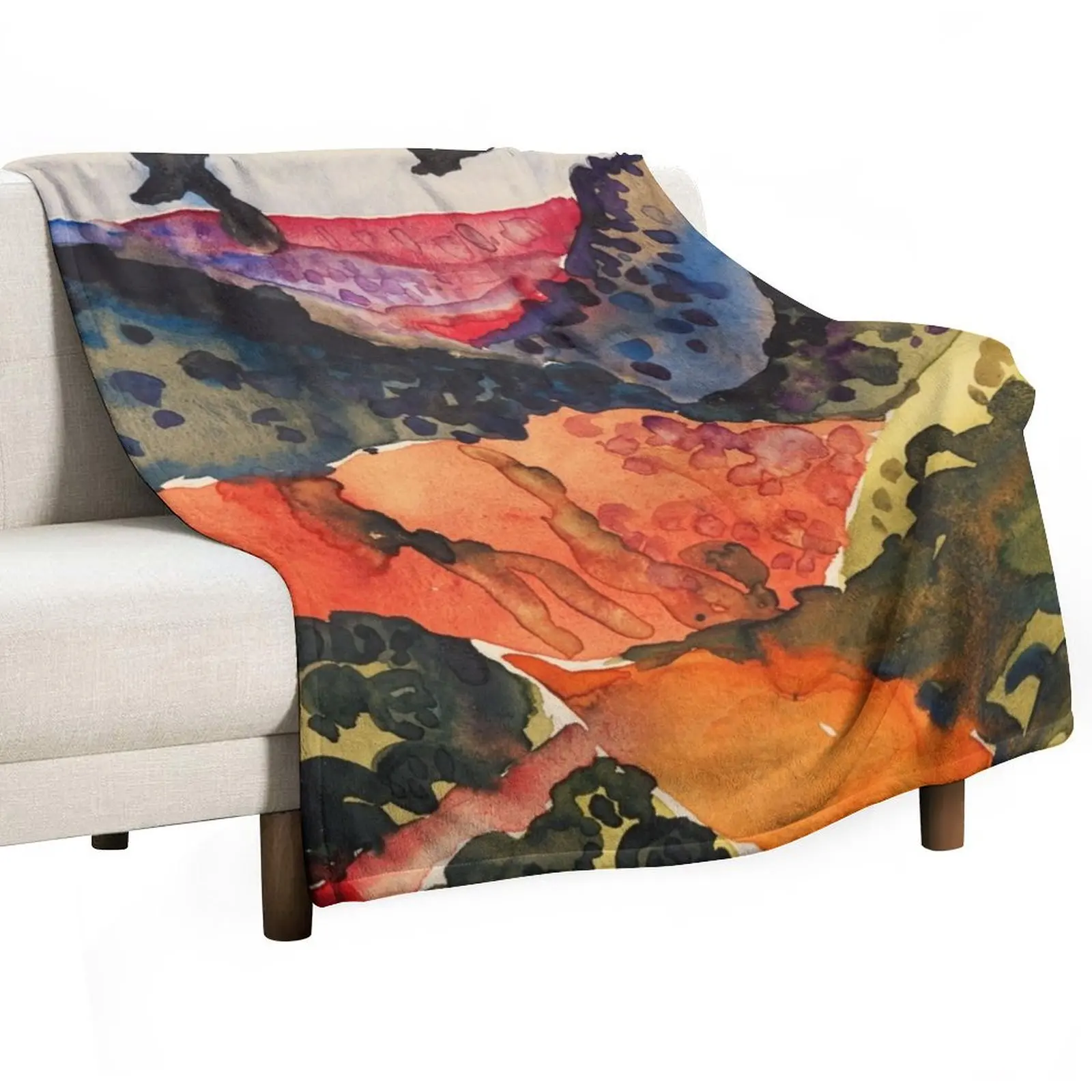 Georgia O'Keeffe, Canyon with Crows Throw Blanket Furry Loose Cute Decorative Beds Soft Decoratives Blankets