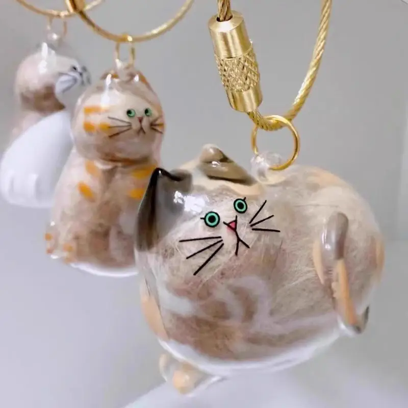 Katzen-Schlüsselanhänger Anhänger für Rucksack Katzenhaar-Aufbewahrungsbox Hängende Katzentasche Haustierpflege-Souvenirs – Detail 12