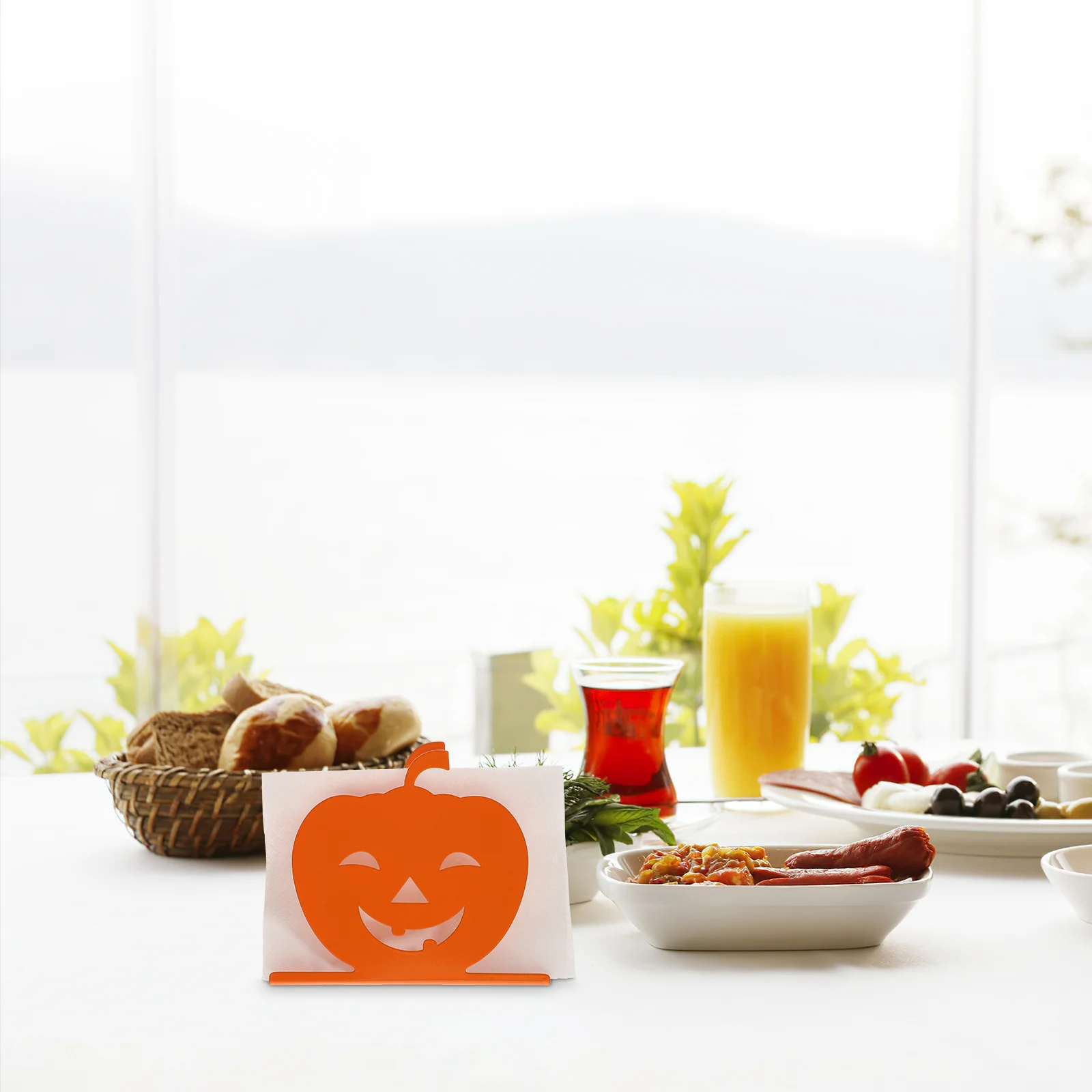 

Metal Hollow Napkin Holder Rustic Pumpkin Paper Towel Dispenser Kitchen Dining Table Napkin Rack Metal Paper Towel Holder