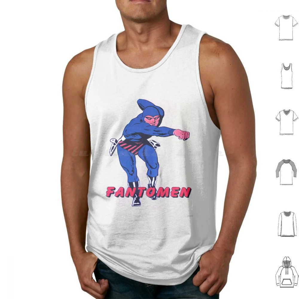 Fantomen Tank Tops Print Cotton Vintage Superhero Comic Comic Book Phantom