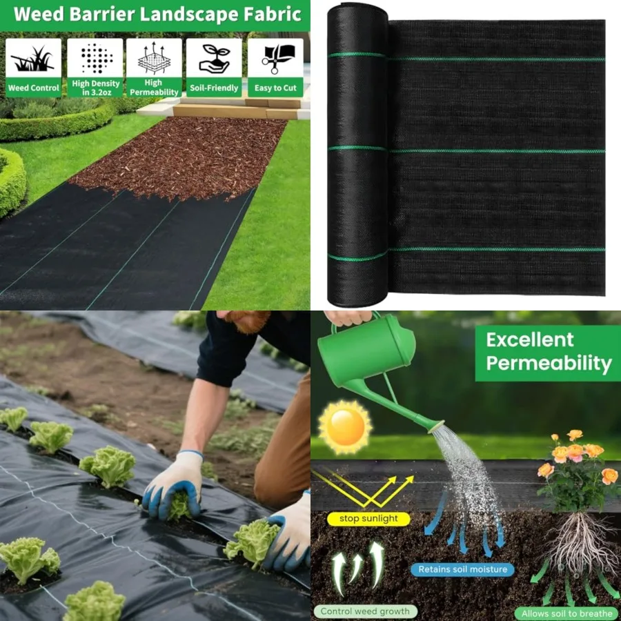 

Garden Landscape Fabric Weed Barrier Fabric Heavy Duty, Weed Blocker Fabric, Geotextile Fabric Under Gravel, Garden Tarp to Pre