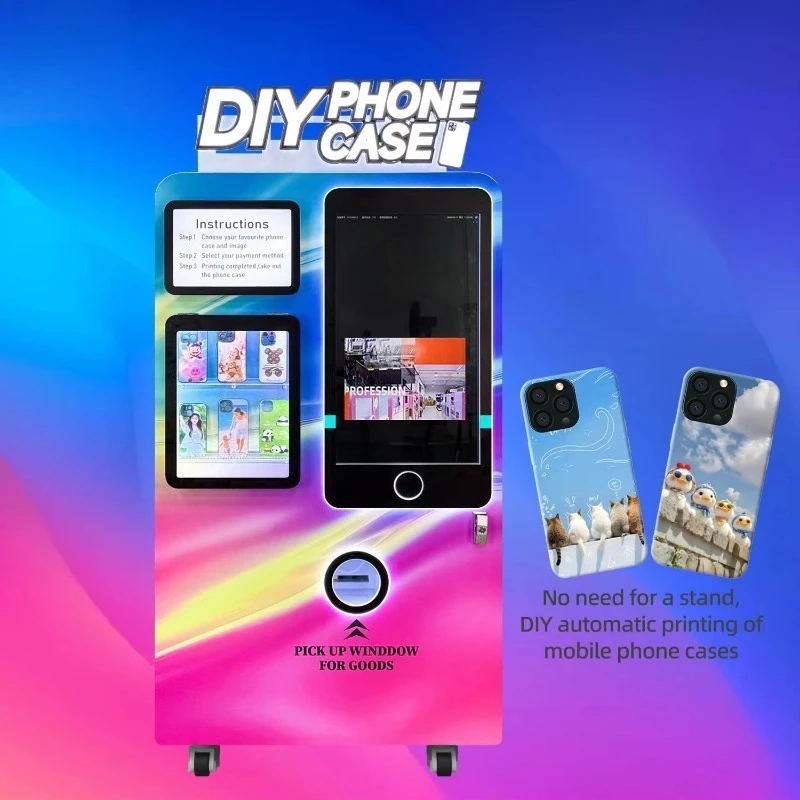 آلة طابعة حافظات الهاتف التجارية الأوتوماتيكية DIY آلة بيع حالة الهاتف المحمول آلة صنع أكياس الهاتف