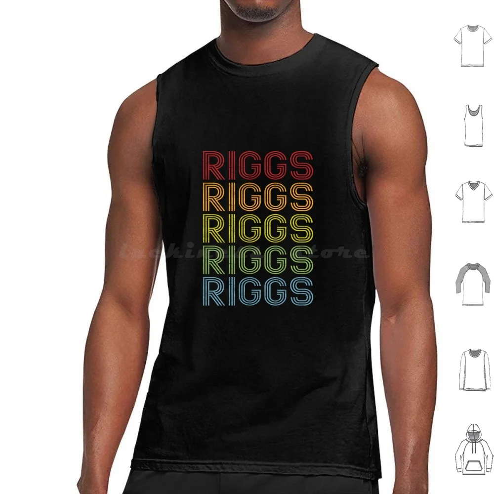 Riggs Name Vest-Riggs Vintage Retro Riggs Name Gift Item Tee Tank Tops Print Cotton Riggs Riggs Name Name First Name