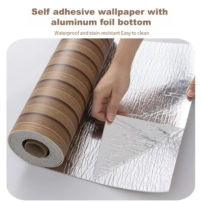 Wood Grain Peel and Stick Wall Panel Stickers 2D Foam Grid Self Adhesive Wallpaper for Bedroom Hallway Closet Cabinet Decor