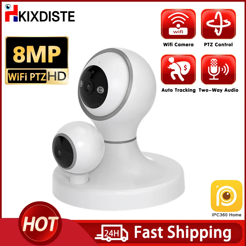 

IPC360 Home Dual lens 4K 8MP wireless PTZ camera WIFI IP Auto tracking security protection camera P2P video surveillance camera