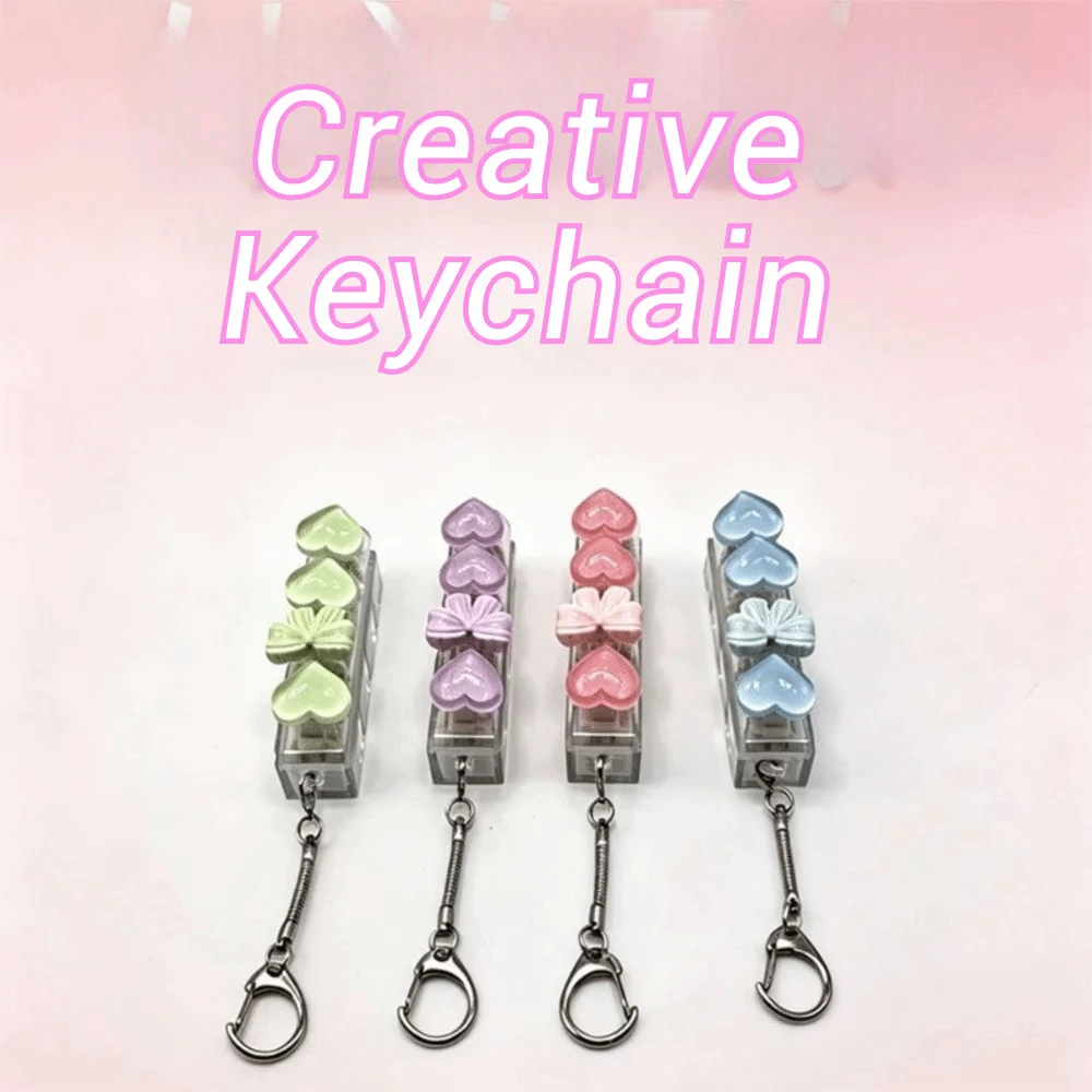 Heart Keyboard Press Button Keyring Reduce Anxiety Press The Keyboard Keyboard Keychain Knot Cliker Keychain Bags Hanging Charm