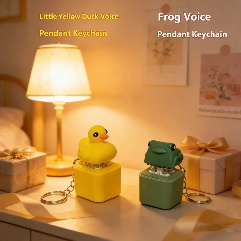 Frog Croaking Fidget Toy Frog Croaking Keychain With Sound LED lights Stuff Fun Gift for Kids Boys Girls