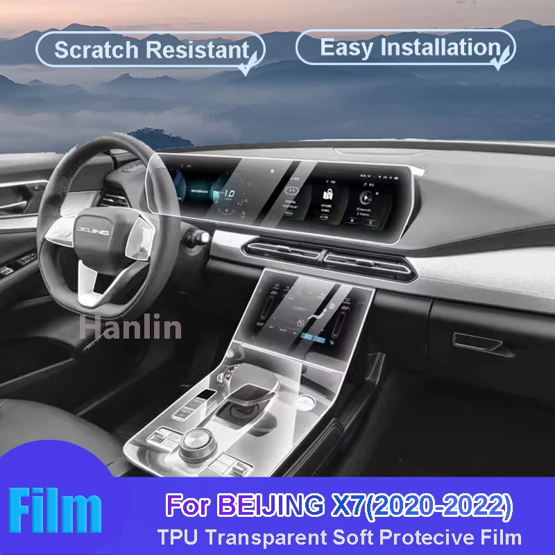 

For BEIJING X7(2020-2022) Car GPS Navigation LCD Screen TPU Protective Film Protector Decoration Stickers