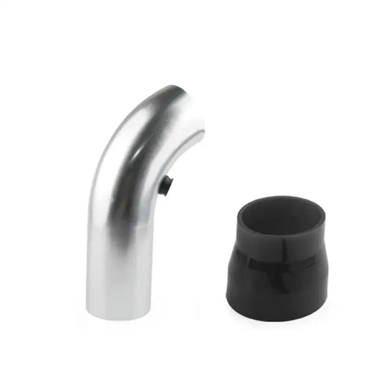 Liga de alumínio de alumínio 3 "75mm sistema de entrada de ar frio para carro turbo tubo de indução kit guia de entrada prata