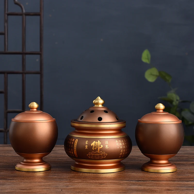 1 PC Pure copper incense burner Buddhist hall utensils Sacrifice Society Temple incense Home furnishings pray for auspiciousness