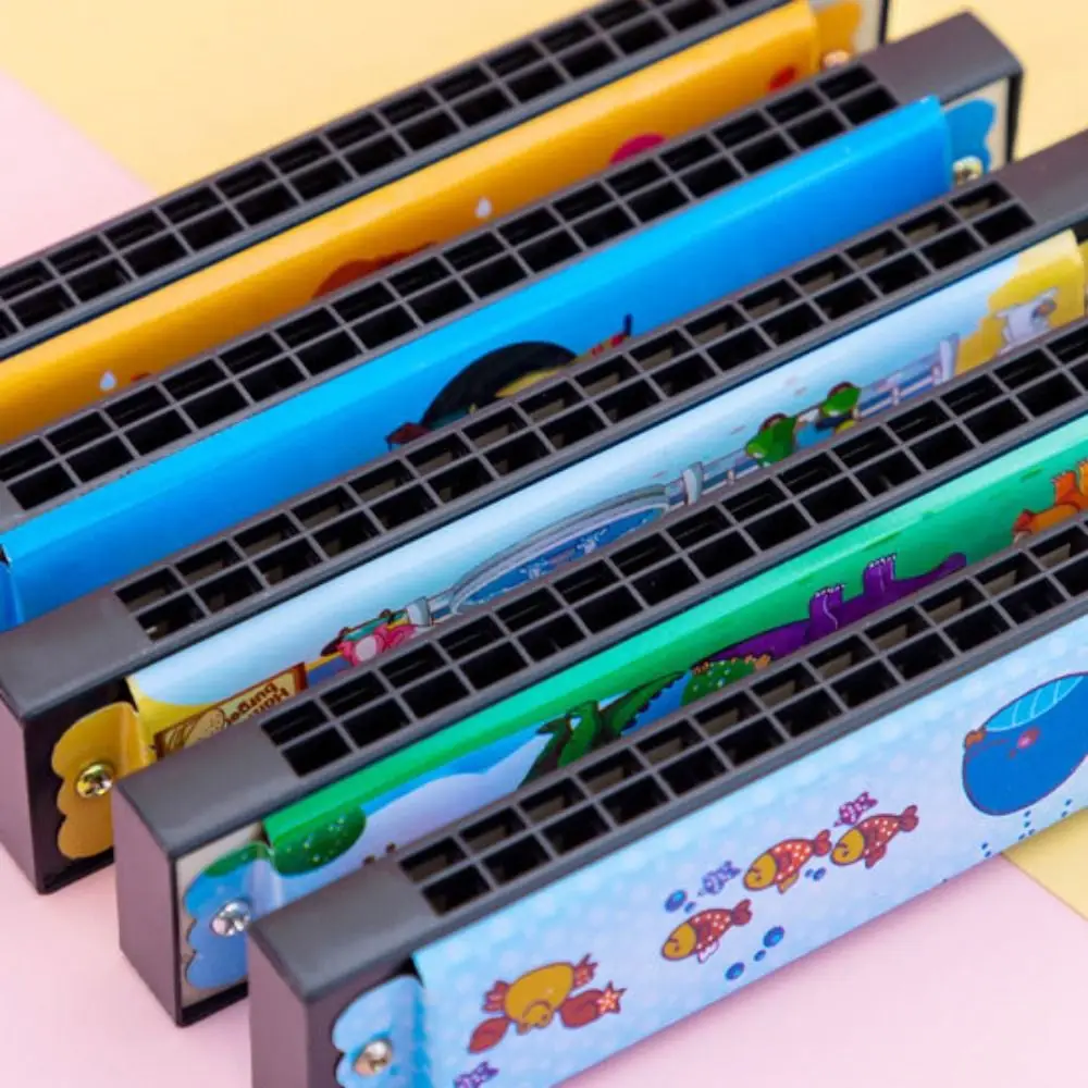 Metal Painted Harmonica 16 Holes Educational 16 Holes Harmonica Cute Montessori Mouth Organ Children Gift