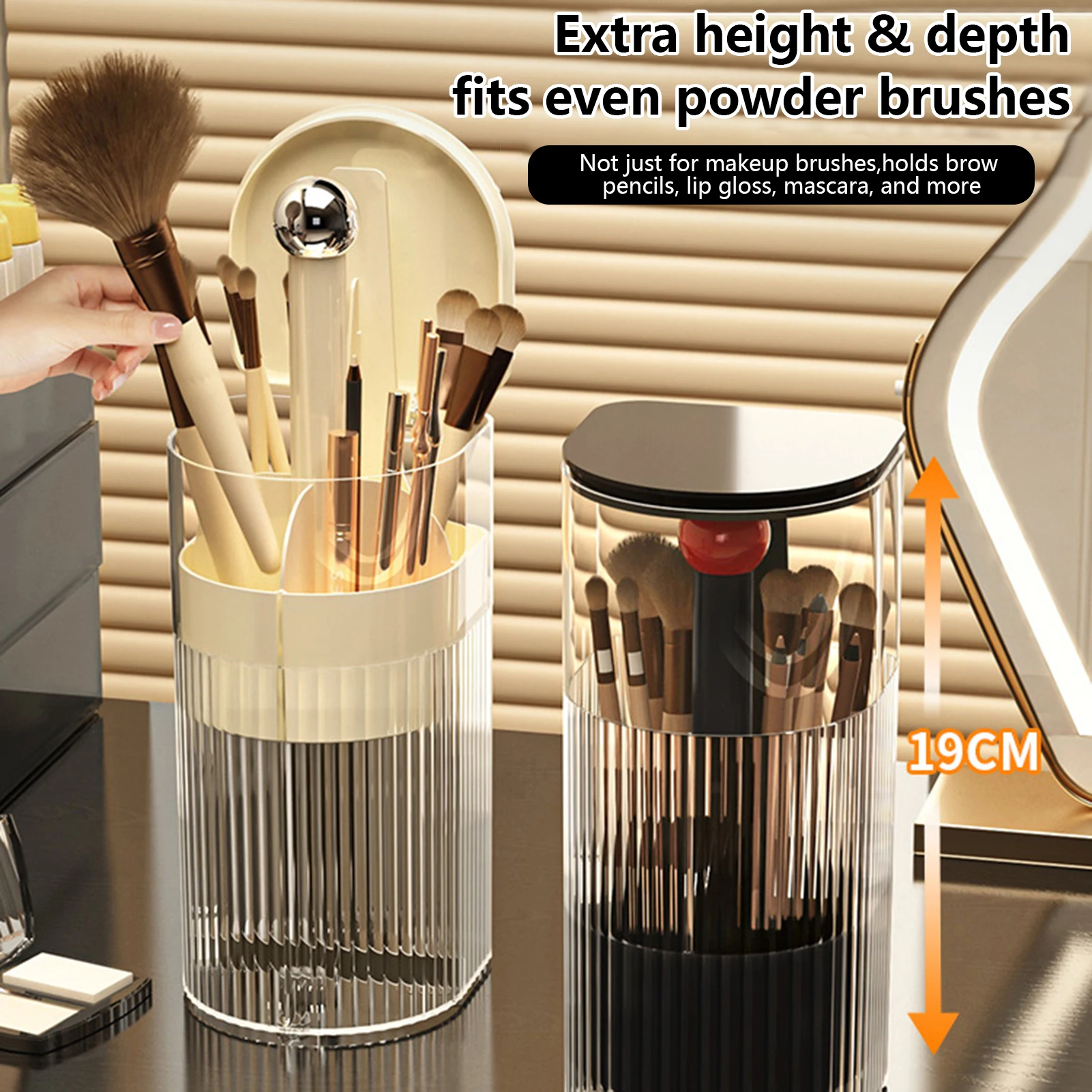 

Makeup Organizer Box Automatic Lifting Storage Box For Cosmetic Brush Lipstick Eyebrow Pencil Waterproof Dustproof Storage Boxes