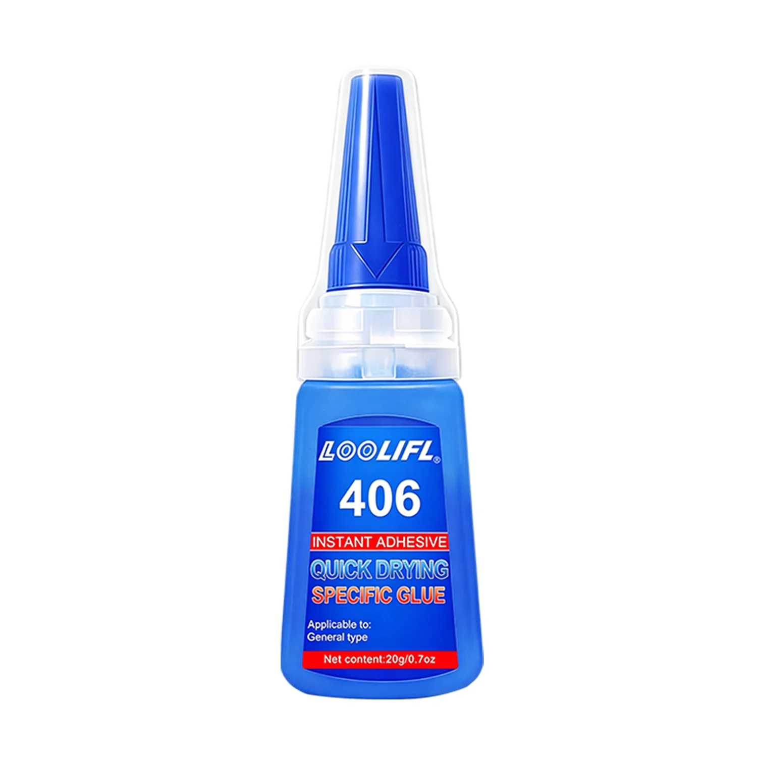 20 g Sekundenkleber, sofort haftend, schnell trocknend, 406 Klebstoff, hohe Festigkeit, transparent, vielseitig einsetzbar, für Gummi, Kunststoff, Metall, zur Reparatur kleiner Spalten.