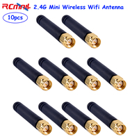RCmall 10pcs 2.4G Mini Wireless Wifi Antenna 5cm SMA Male 2400-2500MHZ