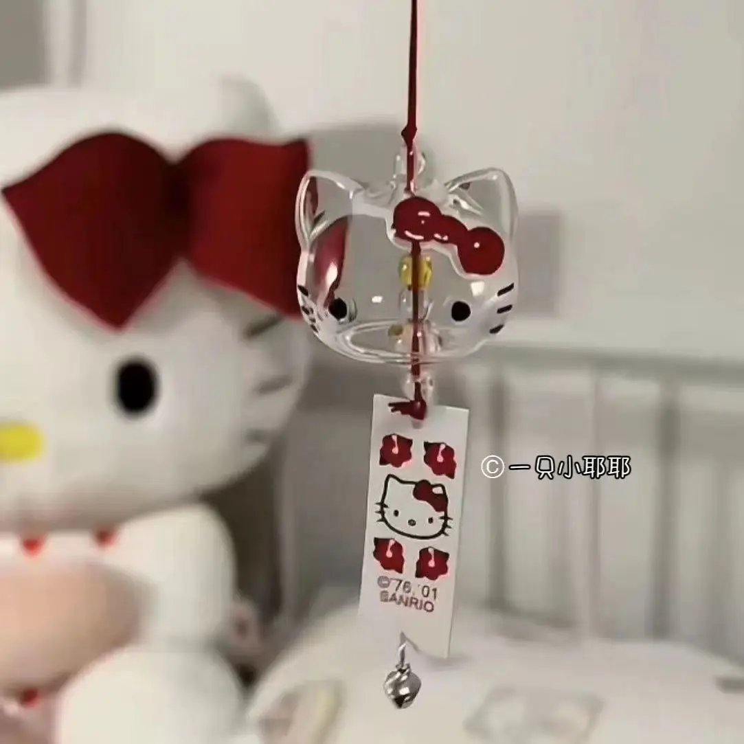 Sanrio HelloKitty Same Style Cat Wind Chime Cute Style Simple and Fashionable Wind Chime Mini Car Pendant Holiday Gift Accessory