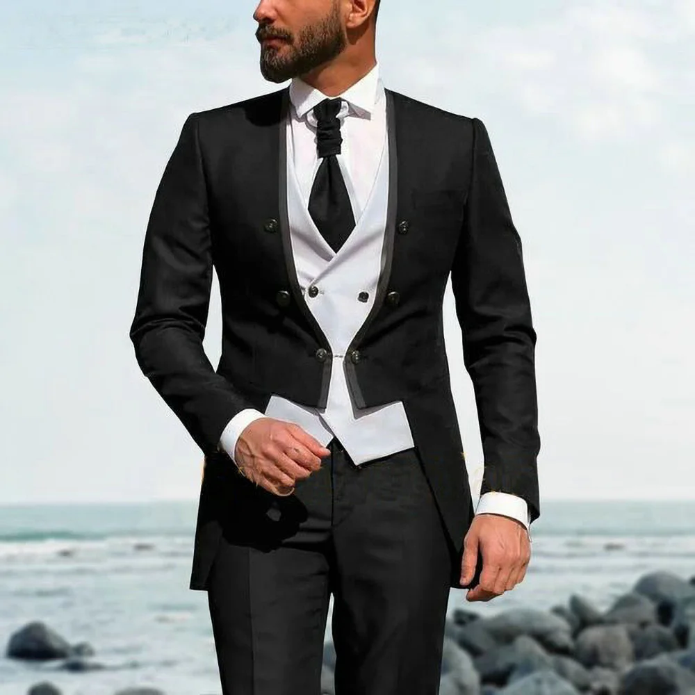 Fashion Italian Tailcoat Latest Design Red Men Suits 3 Pieces Prom Party Wedding Suits For Men Casual Slim Custom Made Outfit